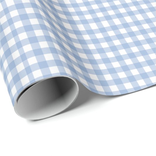 Blue Gingham Kariert Geschenkpapier (Rolleneckpunkt)