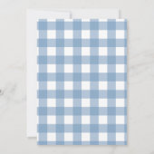 Blue Gingham Kariert GRILLEN Baby Couples Dusche Einladung (Rückseite)