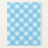 Blue Gingham Kariert Monogram und Name Personalisi Planer (Rückseite)