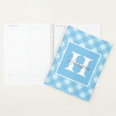 Blue Gingham Kariert Monogram und Name Personalisi Planer (Anzeige)