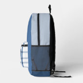 Blue Gingham Karierte Personalisierte Namen Initia Bedruckter Rucksack (Rechts)