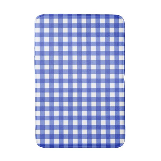 Blue Gingham Karo Badematte (Vorderseite Vertikal)