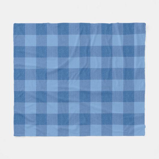 Blue Gingham Karo Fleecedecke (Vorderseite (Horizontal))