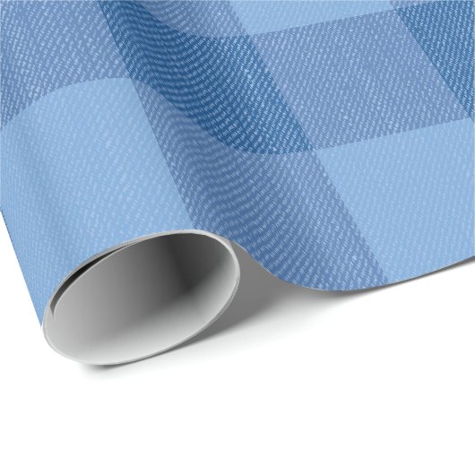 Blue Gingham Karo Geschenkpapier (Rolleneckpunkt)