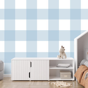 Blue Gingham Karo groß niedlich Tapete