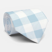 Blue Gingham Karo Kariert Krawatte (Gerollt)