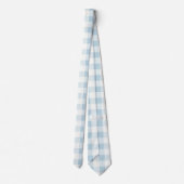 Blue Gingham Karo Kariert Krawatte (Rückseite)