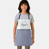 Blue Gingham Karo Kind personalisiert kochen Schürze (Insitu)