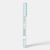 Blue Gingham Karo Mit Monogramm Custom Case Mate (Rückseite / Rechts)