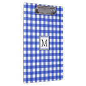 Blue Gingham Karo Monogram Clipboard Klemmbrett (Rechts)
