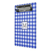 Blue Gingham Karo Monogram Mini Klemmbrett (Gewinkelt2)