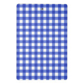 Blue Gingham Karo Monogram Mini Klemmbrett (Rückseite)