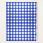 Blue Gingham Karo Monogram Planer (Rückseite)