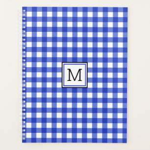 Blue Gingham Karo Monogram Planer