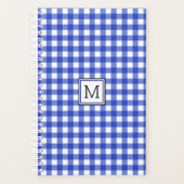 Blue Gingham Karo Monogram Planer (Vorderseite)