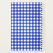 Blue Gingham Karo Monogram Planer (Rückseite)