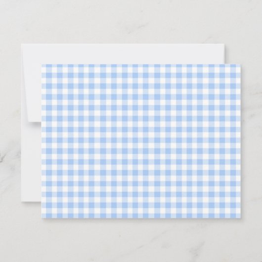 Blue Gingham Karo Personalisiert Flat Vielen Dank Dankeskarte (Rückseite)