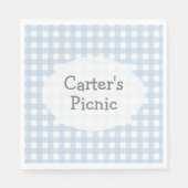 Blue Gingham Karo Print Picnic Party Napkin Serviette (Vorderseite)