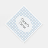 Blue Gingham Karo Print Picnic Party Napkin Serviette (Ecke)