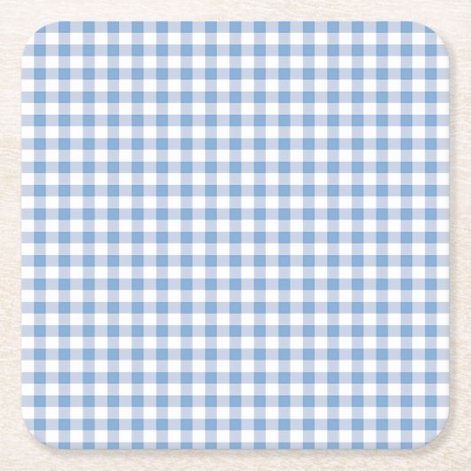 Blue Gingham Karo Rechteckiger Pappuntersetzer (Vorderseite)