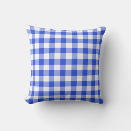 Blue Gingham Karo Throw Pillow Kissen