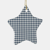 Blue Gingham Keramik Ornament (Rechts)