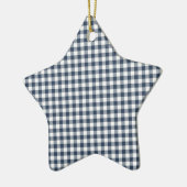 Blue Gingham Keramik Ornament (Links)