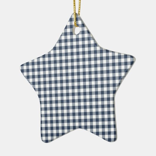 Blue Gingham Keramik Ornament (Links)