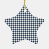 Blue Gingham Keramik Ornament (Hinten)