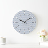 Blue Gingham Kitchen Clock - Country Western Große Wanduhr (Zuhause)