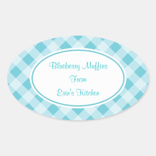 Blue Gingham Kitchen Stickers (Vorderseite)