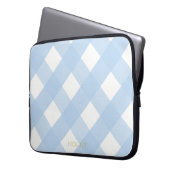 Blue Gingham Laptop Sleeve 15" Personalisiert (Vorderseite Links)