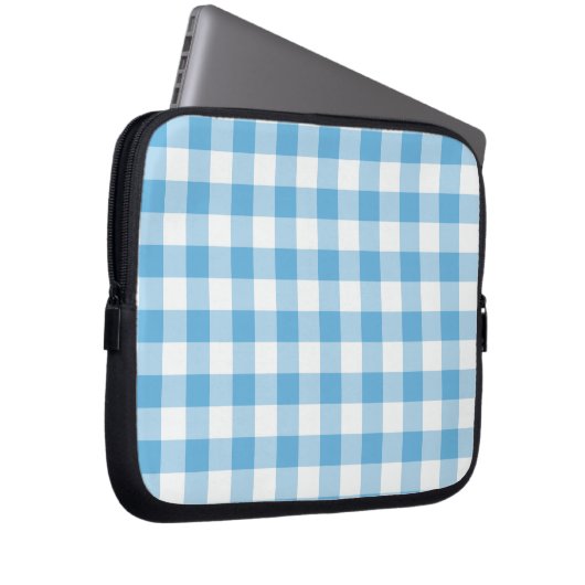 Blue Gingham Laptopschutzhülle (Vorne Rechts)