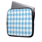 Blue Gingham Laptopschutzhülle (Vorderseite Links)