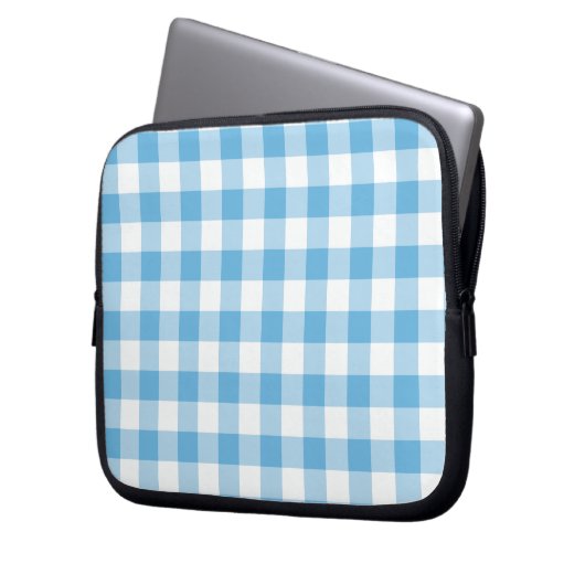 Blue Gingham Laptopschutzhülle (Vorderseite Links)