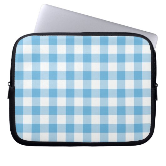 Blue Gingham Laptopschutzhülle (Vorderseite)