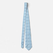 Blue Gingham Lässig Monogram Necktie Krawatte (Rückseite)