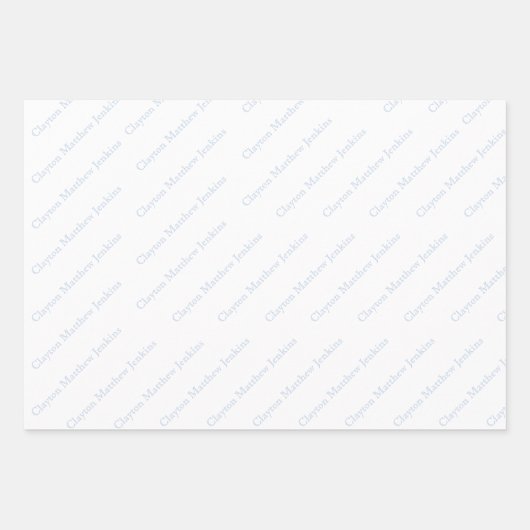 Blue Gingham Laurel Wappen Geschenkpapier Set (Vorderseite 3)