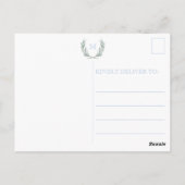 Blue Gingham Laurel Wappen Vielen Dank Postkarte (Rückseite)