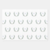 Blue Gingham Laurel Wappen Wrapping Paper Sheets Geschenkpapier Set (Vorderseite 2)