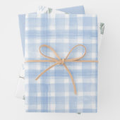 Blue Gingham Laurel Wappen Wrapping Paper Sheets Geschenkpapier Set (Beispiel)