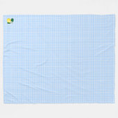 Blue Gingham Lemon Blossom Fleecedecke (Vorderseite (Horizontal))