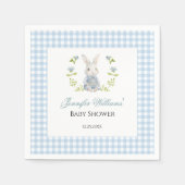 Blue Gingham Little Bunny Spring Baby Boy Dusche Serviette (Vorderseite)