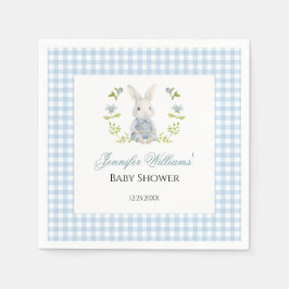 Blue Gingham Little Bunny Spring Baby Boy Dusche Serviette