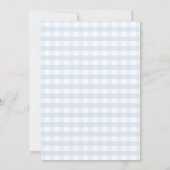 Blue Gingham Little Lamb Baby Shower Invitation Einladung (Rückseite)