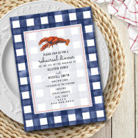 Blue Gingham Lobster Hochzeit Probe Dinner