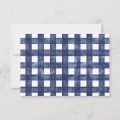 Blue Gingham Lobster Rustikale Hochzeit rettet das Save The Date (Rückseite)