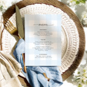 Blue Gingham Menu Menükarte