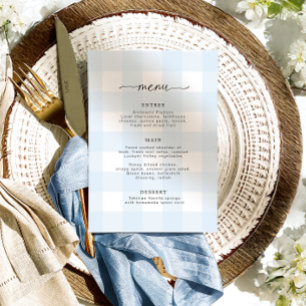 Blue Gingham Menu Menükarte