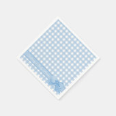 Blue Gingham mit Bow Baby Dusche Napkins Serviette (Ecke)